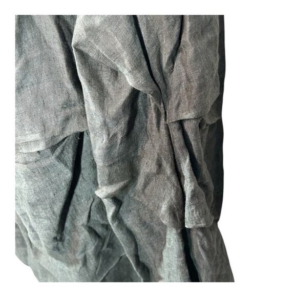 Chalet Sleeveless Gray Linen Tiered Bubble Hem Sundress Size Large - Picture 7 of 15